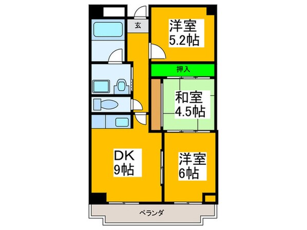 三日市グリーンハイツの物件間取画像